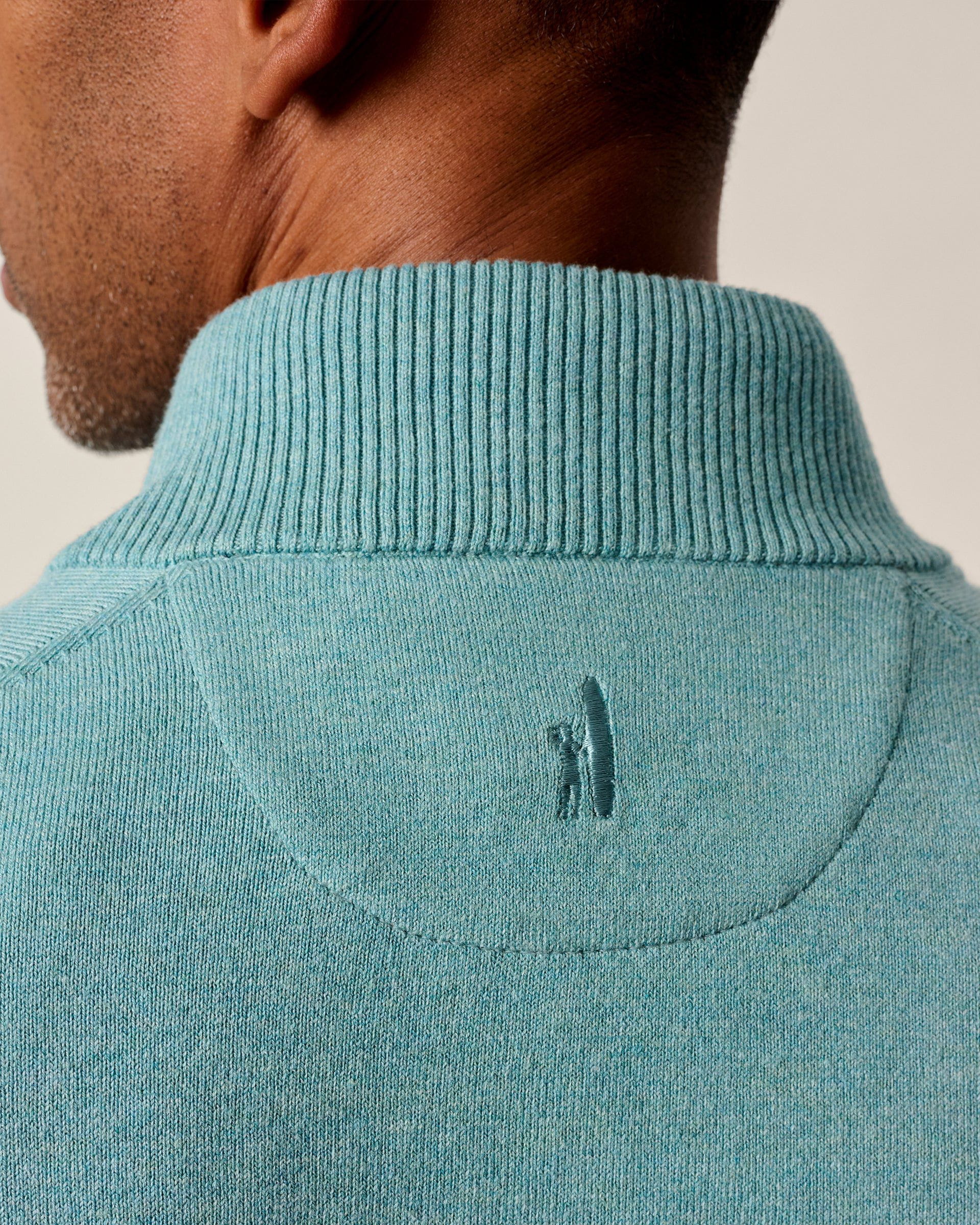 Desmond Plaited Cotton Blend 1/4 Zip Sweater - Image 3